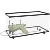 50L Turtle Tank - Glass Aquarium for Small Turtles, Easy Clean & Basking Platform