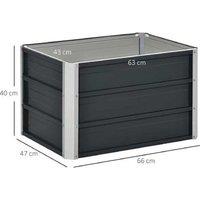 Grey Elevated Metal Raised Bed - Deep Planter for Outdoor Gardens