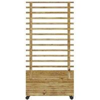 Wooden Raised Garden Bed with Trellis & Wheels - Planter Box 155cm