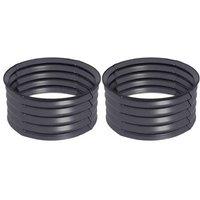 2 Metal Raised Garden Beds - Galvanised Steel Planters, Dark Grey