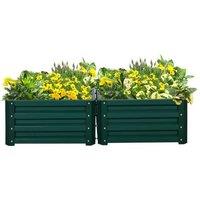2 Galvanised Steel Raised Garden Beds - 606030.5cm Planters