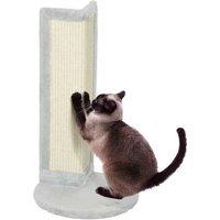 56cm Space-Saving Corner Cat Scratching Post - Sisal & Plush, Grey, Sturdy Base
