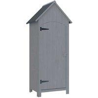Wooden Garden Storage Shed with 3 Shelves, Weatherproof Tilt Roof & Lock - 77.5x54.2x179.5 cm
