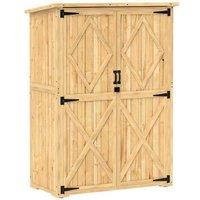Wooden Tool Storage Shed with 2 Shelves & Asphalt Roof - Weatherproof, Secure, Spacious