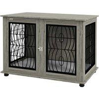 Large Indoor Dog Crate End Table - Secure Front Door, Washable Cushion, Stylish Furniture for Large Breeds