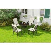 4 Tufted Garden Chair Cushions with Back - Polyester, Fire-Resistant, 10850cm, Outdoor/Indoor Set