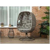 Swivel Egg Chair with Cushions - Foldable Rattan-Style Basket, Indoor/Outdoor, 120kg Capacity