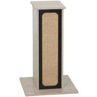 63cm Cat Scratching Post Tree - Sisal & Cardboard, Replaceable Board, Wide Perch - Modern Oak Style