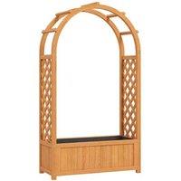 Raised Fir Wood Planter with Trellis & Liner - 145cm Tall, Drainage