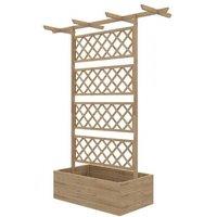 Wooden Trellis Planter Box for Climbing Plants & Herbs - Fir Wood, 183cm High