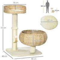 72cm Multi-Level Cat Tree - Sisal Scratching Posts, Plush Beds, Modern Climbing Tower