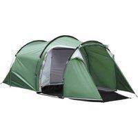 2-3 Person Waterproof Tunnel Camping Tent - Rainfly, Groundsheet, Portable, Green