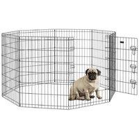 Heavy-Duty 8-Panel Dog Playpen with Secure Door - 91cm High, Metal, Indoor/Outdoor Exercise Pen