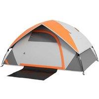 3-Person Dome Camping Tent, Lightweight Waterproof Polyester, with Accessories