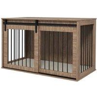 100cm Large Dog Crate Furniture with Washable Cushion - Stylish Wooden Kennel Table for Big Breeds