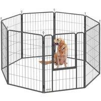 Heavy-Duty 8-Panel Dog Playpen with Secure Door - Large Breed, Indoor & Outdoor Pet Fence