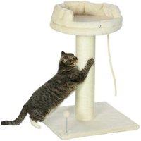 Cat Tree Tower with Sisal Scratching Post, Multi-Level, Plush Bed - Cream
