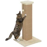 81cm Vertical Cat Scratching Post with Jute Rope, Plush Base & Interactive Ball Toy