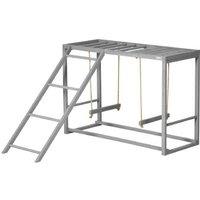Chicken Playground Activity Centre with Swing Set - 3-4 Birds - Sturdy Grey Wood