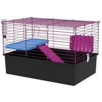 Small Animal Cage - Easy Clean Rabbit Hutch, Guinea Pig & Chinchilla Home with Ramp & Platform
