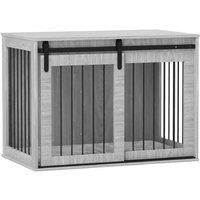 Luxury Dog Crate Table with Cushion - Large Breed, Multi-Functional, 98cm, Grey