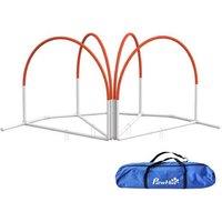 Portable Dog Agility Training Set - 4 Weave Poles with Carry Bag - Durable, Lightweight, For All Breeds, Orange