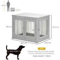 Multi-Functional Dog Crate Table - 3-Door Secure Kennel for Medium Breeds, Stylish Grey