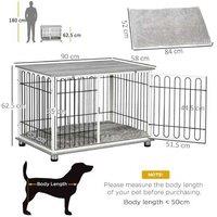 Dog Crate Table with Cushion & Secure Lock - Stylish Indoor Kennel for Small/Medium Breeds