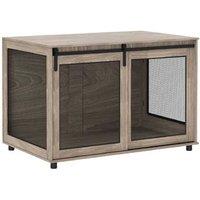 XL Sliding Door Dog Crate Furniture - Heavy-Duty, Chew-Resistant, Extra Large Breed - Walnut Finish (11875.582cm)