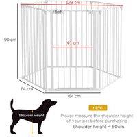 Foldable Metal Dog Playpen - Heavy-Duty Pet Fence, 90123102cm, Indoor/Outdoor, White