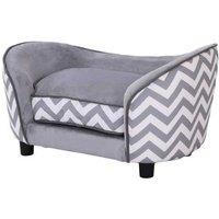 Luxury XS Dog Sofa Bed - Soft Padded Cushion, Raised Design, for Small Breeds - Grey