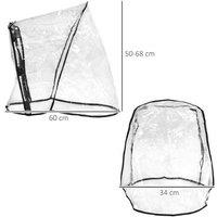 Waterproof Dog Stroller Rain Cover with Rear Entry - Universal Fit, Lightweight PVC