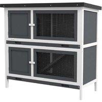 2-Tier Outdoor Rabbit Hutch - Easy Clean, Weatherproof Small Pet House (1004791cm)