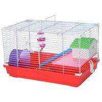 Dwarf Hamster Metal Cage with Tunnels - 2-Storey, Portable, Blue, for Small Pets