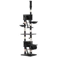 Floor-to-Ceiling Multi-Level Cat Tree - Plush & Sisal, Adjustable Height, Modern Design