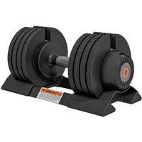 Adjustable 4-in-1 Dumbbells Set - Steel & Hardened Plastic, 7kg-24kg, Space-Saving Home Gym Weights