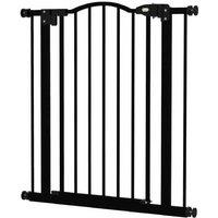 74-80cm Metal Pet Safety Gate for Small Pets - Auto-Close Door, Adjustable Fit, Black