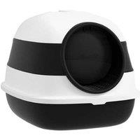 Foldable Cat Litter Tray with Lid, Deodorant & Scoop - Space-Saving, Easy-Clean Plastic