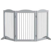 Foldable Freestanding Dog Gate with Support Feet - Indoor Pet Barrier for Medium Dogs, Portable & Sturdy
