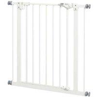 Adjustable Metal Dog Safety Gate 74-80cm - Auto-Close, Heavy-Duty, White
