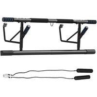 Pull-Up Bar Doorway - Steel Frame, No-Drill, Resistance Bands, 150kg Capacity, Space-Saving - Blue