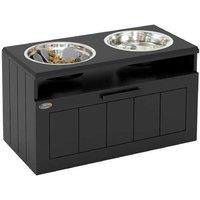 Raised Dog Bowl Stand with Slow Feeder & Storage - 25L - Elevated Feeder for Large Breeds