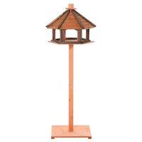 Outdoor Wooden Bird Feeder for Wild Birds - Water-Resistant Roof, Large Stable Base