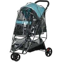 Foldable Dog Stroller with Rain Cover - Lightweight Pushchair for Small Breeds, Green