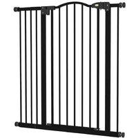 Heavy-Duty Adjustable Metal Dog Safety Gate - Folding Pet Barrier for Doorways & Stairs