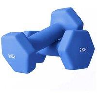 22kg Hex Dumbbells - Blue Non-Slip Grip Hand Weights - Compact Home Gym Equipment