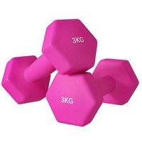 3kg Hex Dumbbells Set - Non-Slip Grip, Floor-Protecting Plastic, Compact Hand Weights