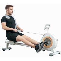 Magnetic Rowing Machine - 16-Level Adjustable Resistance, Steel Frame, LCD Display, Compact Vertical Storage (150kg Max)