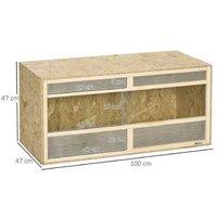 Large Reptile Habitat Vivarium - Secure Mesh & Sliding Glass Doors - 100x47x47cm for Snakes, Lizards, Small Pets