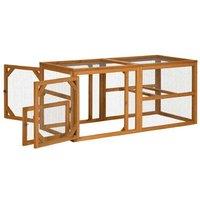 Chicken Coop for 2-4 Hens - Secure Wooden Small Animal Hutch with Perches & Doors